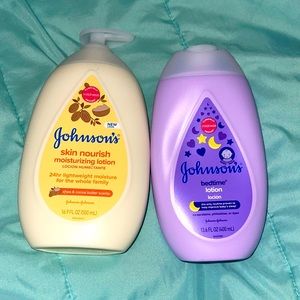 Johnsons skin moisturizing lotion and bedtime lotion